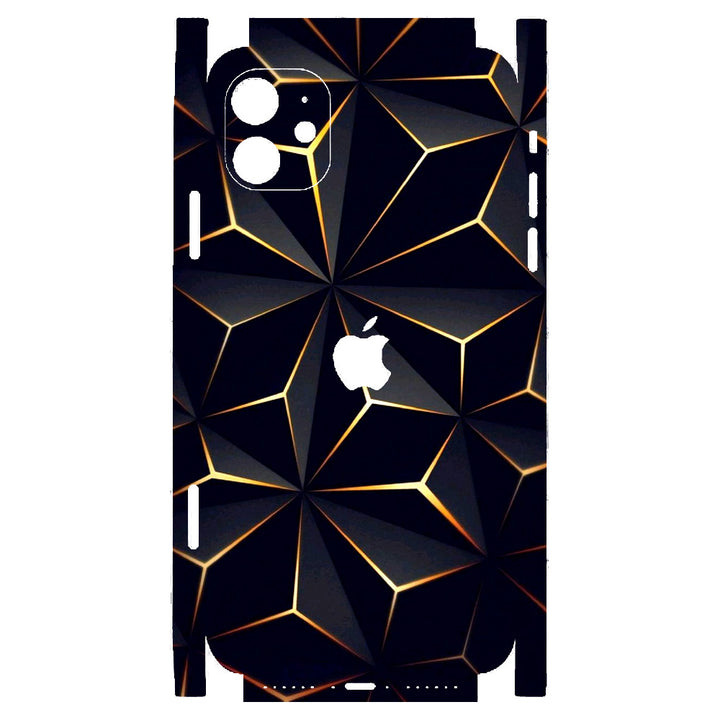 Apple iPhone Skin Wrap - Golden Black Triangles - SkinsLegend