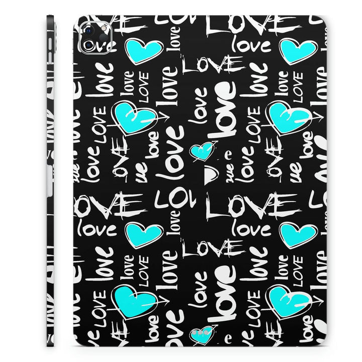 Tablet Skin Wrap - Cyan Love Symbol