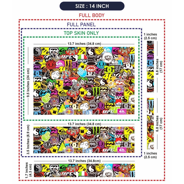Shop Monster Sticker Bomb Laptop Skin | Buy Online Now – SkinsLegend