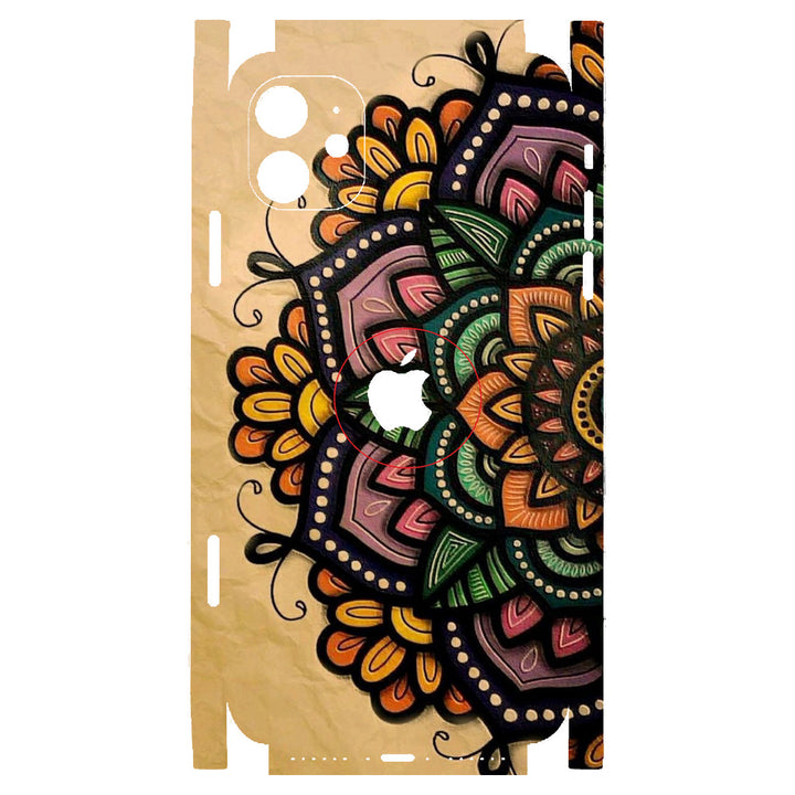 Apple iPhone Skin Wrap - Mandala Art on Dark Cream - SkinsLegend