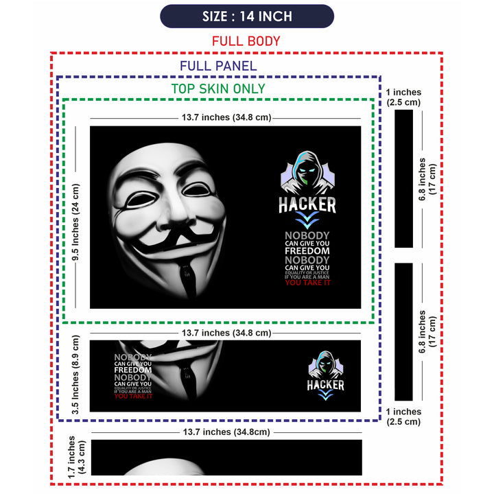 Shop Hacker Face No Body Quotes Laptop Skin | Buy Online Now – SkinsLegend