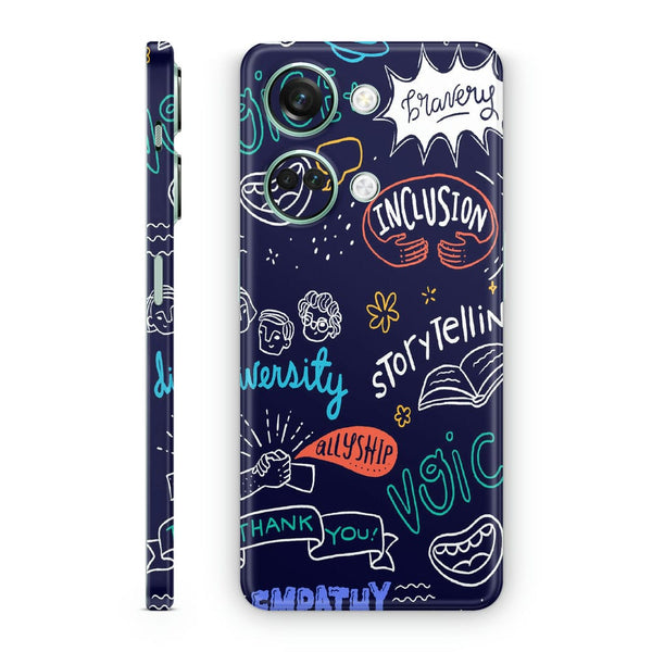 Mobile Skin Wrap - Inclusion Doodle Design