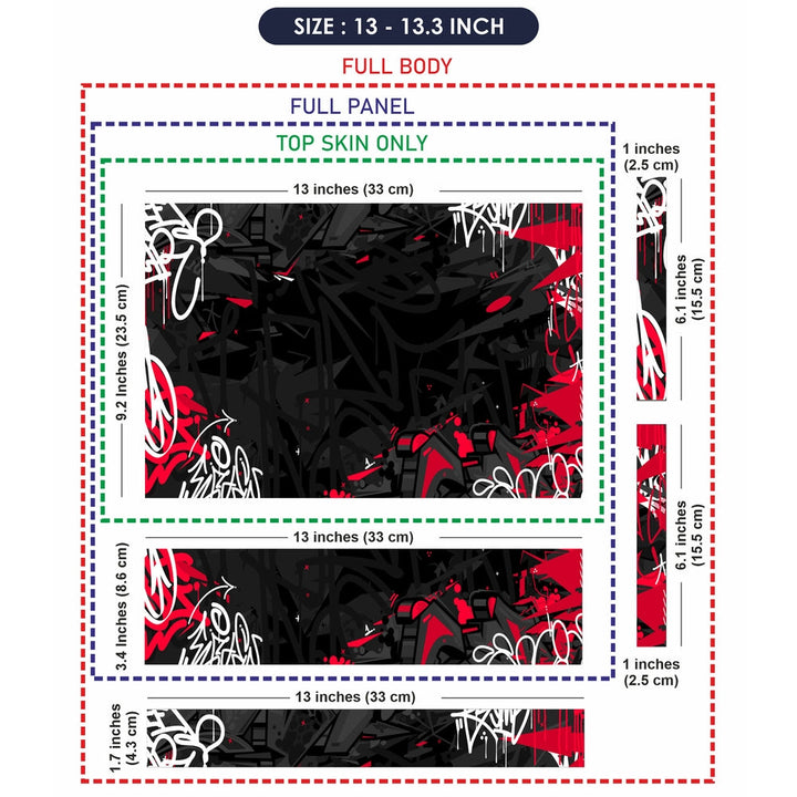 Laptop Skin - Dark Black Flat Urban Street Graffiti