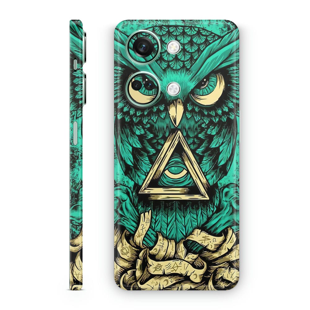 Mobile Skin Wrap Green Owl Design : Protect Your Phone and Add a Touch ...