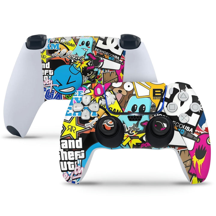 Sticker Bomb Ps4 Controller PlayStation 5 Controller Skin - Sticker Bomb Dream – SkinsLegend