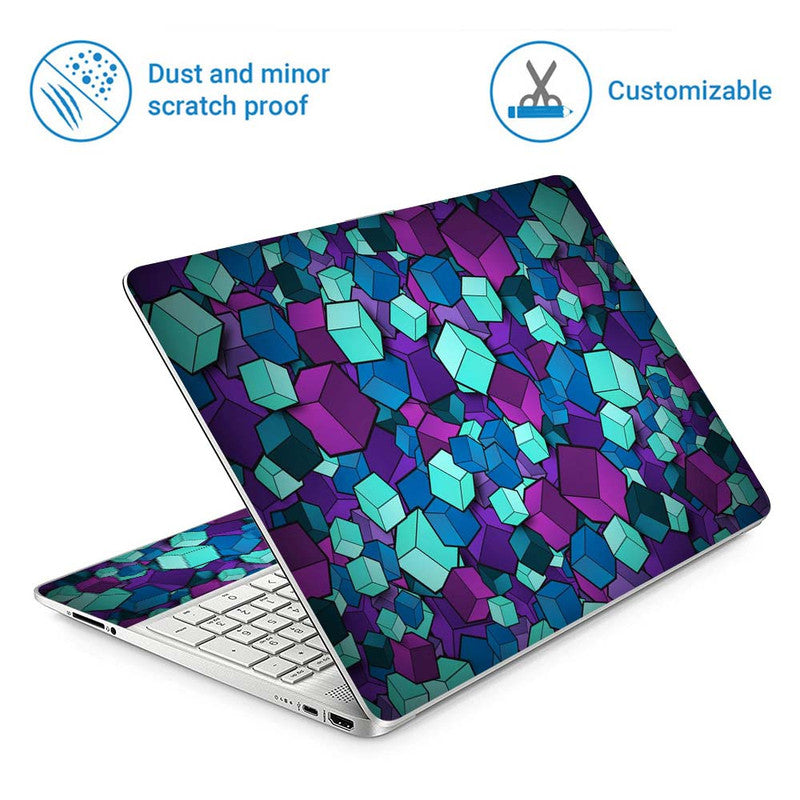 Full Panel Laptop Skin - 3D Cubes Blue – SkinsLegend