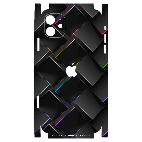 3D Embossed Skin Wrap for Apple iPhone - 3D Squares on Black – SkinsLegend