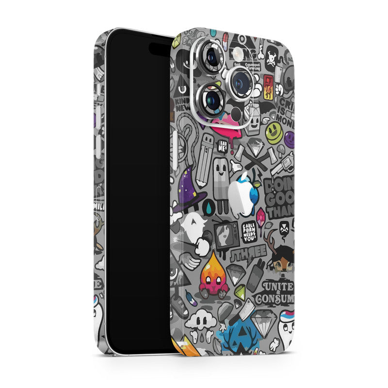 Apple iPhone Skin Wrap - Doing Good Sticker Bomb – SkinsLegend