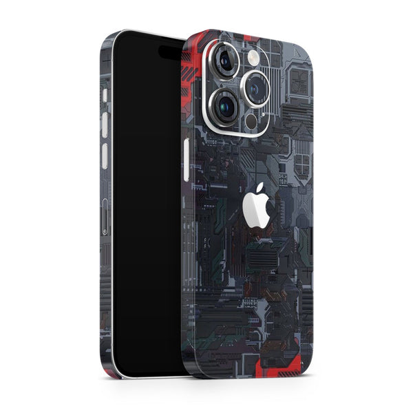 Apple iPhone Skin Wrap - Red Black Motherboard Design - SkinsLegend