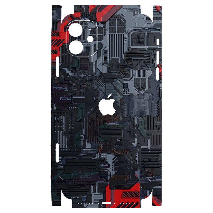Apple iPhone Skin Wrap - Red Black Motherboard Design - SkinsLegend