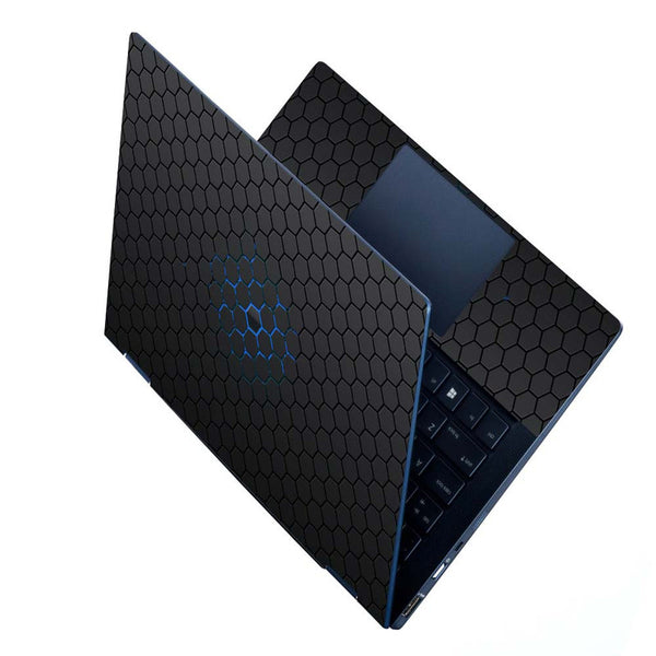 Full Panel Laptop Skin - Black Octagon