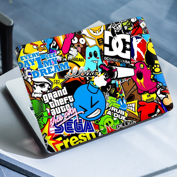 Sticker Bomb Print Computer Elevate Your Laptop Style with Vibrant Sticker Bomb Skins | SkinsLegend