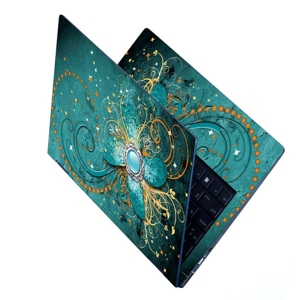 Laptop Skin - Abstract Turquoise Swirls