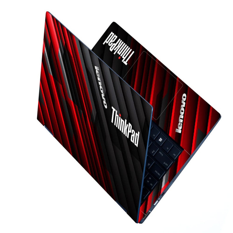 Red Thinkpad Note Laptop Skin - Lenovo Think Pad Black Red Stripes for 15.6 inch Laptop ...