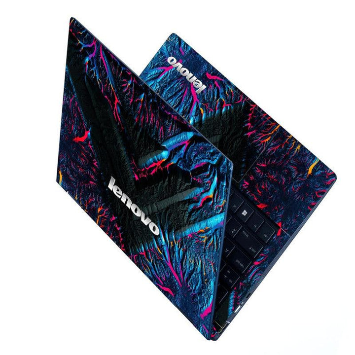 Laptop Skin - V Shape Multicolor Lava Abstract Lenovo