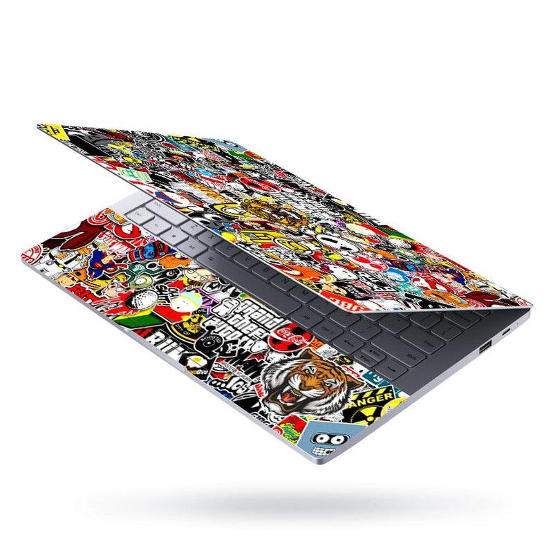 Sticker Bombing Notebook Tiger Sticker Bomb Laptop Skin – SkinsLegend