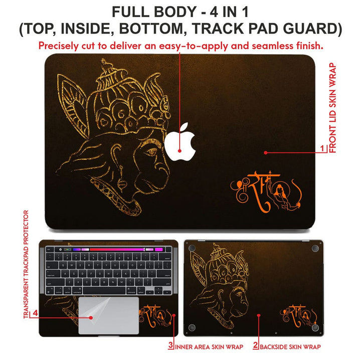 Laptop Skin for Apple MacBook Golden Hanuman Shri Ram – SkinsLegend