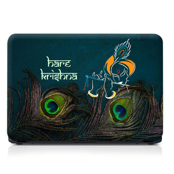 Full Panel Laptop Skin - Hare Krishna Bottom Feather