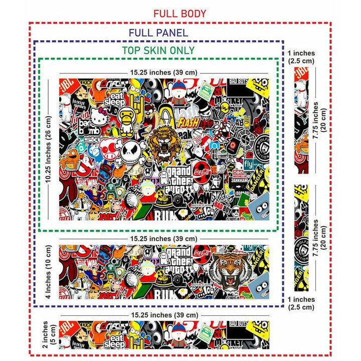 Sticker Bombing Notebook Tiger Sticker Bomb Laptop Skin – SkinsLegend