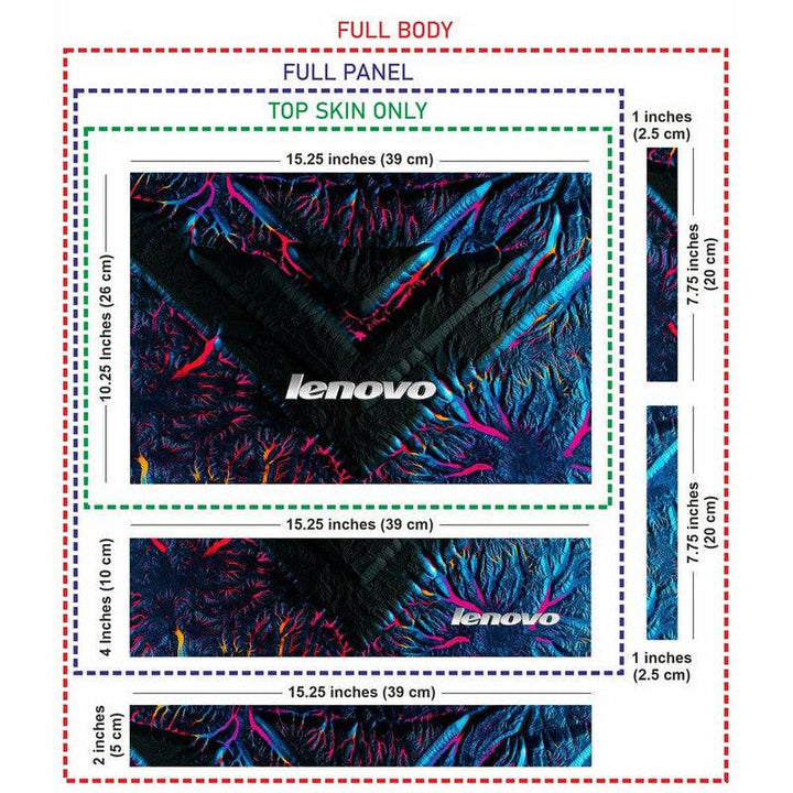 Laptop Skin - V Shape Multicolor Lava Abstract Lenovo