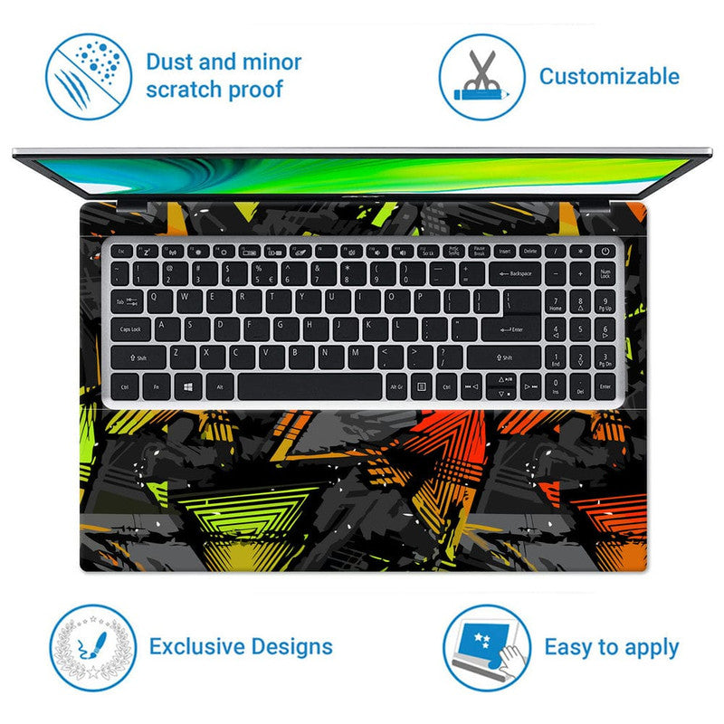Universal Laptop Skins wrap for 15 - 80's Love Pop Art Neon