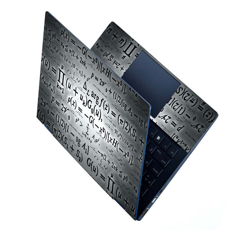 Full Panel Laptop Skin - Maths Equation Grey Abstract – SkinsLegend