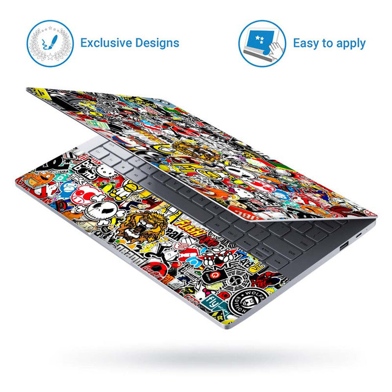 Sticker Bombing Notebook Full Panel Laptop Skin - Sticker Bomb Tiger – SkinsLegend